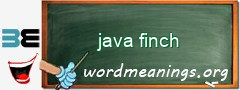 WordMeaning blackboard for java finch